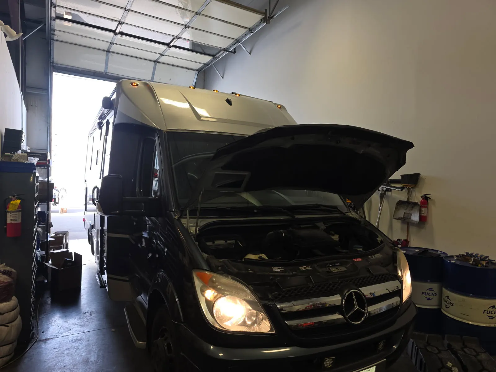 Sprinter engine bay work in progress